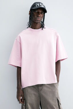 H&M - Men Pink Oversized Fit Boxy-Style T-Shirt