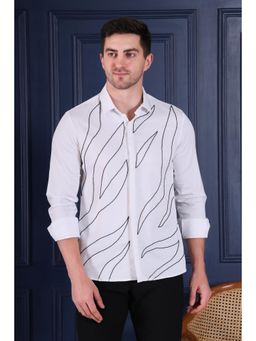 Pier seven - Men Men’s Cotton Blend Slim Fit Shirt - White