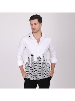 Pier seven - Men Premium City Embroidery Shirt - White