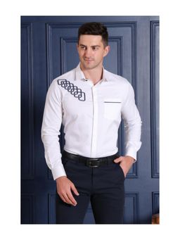 Pier seven - Men Polycotton Slim Fit Shirt - White