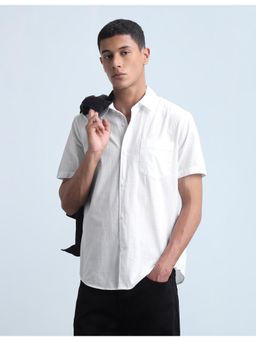 Flying Machine - Men Solid Regular Fit Shirt - White