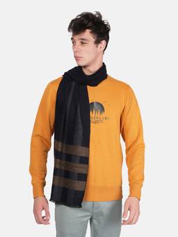 MUFFLY - Checked Woven Reversible Printed Mens Wool & Acrylic Muffler Warm Cashmere