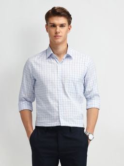 Arrow - Blue Manhattan Slim Fit Checked Full Sleeves Shirt