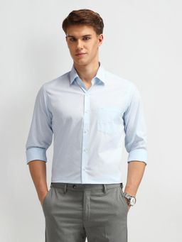 Arrow - Light Blue Manhattan Slim Fit Self Design Shirt