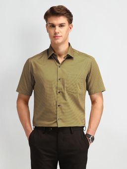 Arrow - Mustard Manhattan Slim Fit Printed Shirt