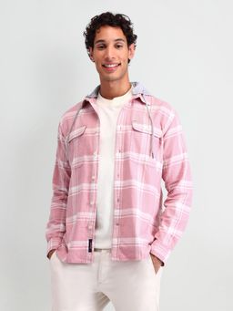 U.S. Polo Assn. Denim Co. - Pink Manhattan Slim Fit Checked Shirt