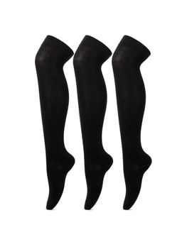 Bonjour - formal Stockings for School Girls In Black Color (Pack of 3)