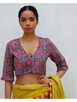 Chidiyaa - Paakhi Fleur Ballad Hand Block Printed Cotton Stitched Blouse