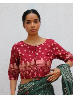 Chidiyaa - Paakhi Archive of Longing Hand Block Printed Cotton Stitched Blouse