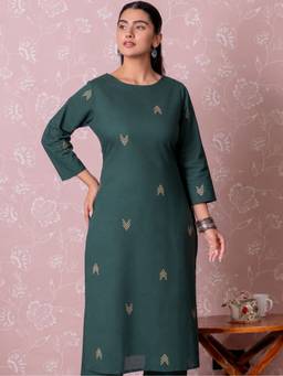 ARAMYA - Soft cotton Straight Butta Printed Kurta for Women