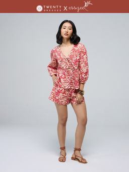 Twenty Dresses by Nykaa Fashion - Essgee Orange High Waist Schiffli Shorts