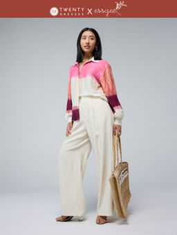 Twenty Dresses by Nykaa Fashion - Essgee Pink Full Sleeves Placket Detail Modal Shirt