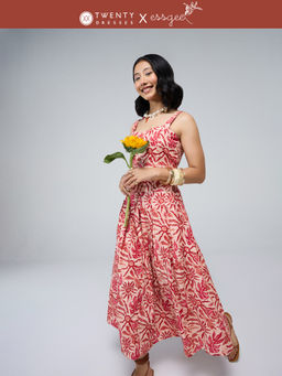 Twenty Dresses by Nykaa Fashion - Essgee Orange Schiffli Crop Top Midi Skirt Co-Ord (Set of 2)