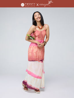 Twenty Dresses by Nykaa Fashion - Essgee Pink Strappy Tiered Maxi Dress