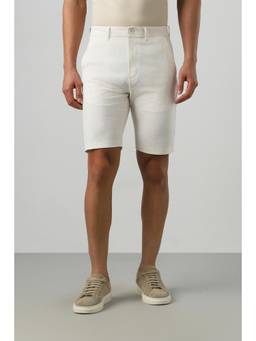 Peter England - Men White Striped Regular Fit Casual Shorts