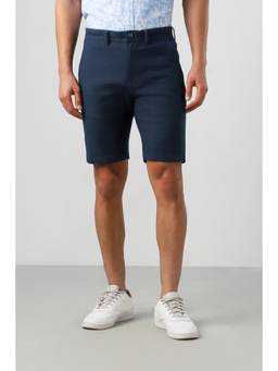 Peter England - Men Navy Solid Regular Fit Casual Shorts