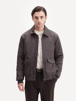 Rare Rabbit - Men Dusky Brown Solid Zip Front Jacket