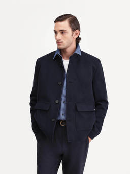 Rare Rabbit - Men Dark Navy Solid High Neck Jacket