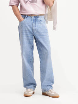 Rare Rabbit - Men Relaxed Straight Fluorescent Blue Solid Jeans