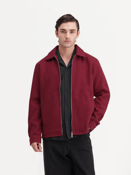 Rare Rabbit - Men Burgundy Solid Zip-Front Jacket