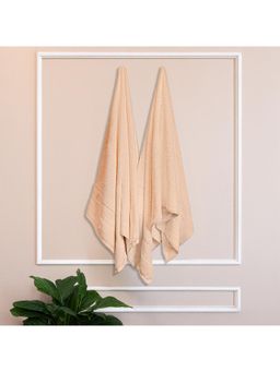 Himeya - 100% Bamboo Cotton Towels for Bath Golden Beige (Pack Of 2)