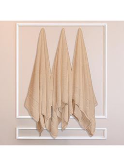 Himeya - 100% Bamboo Cotton Towels for Bath 3 Piece Steel Beige (Pack of 3)