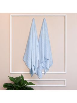 Himeya - 100% Bamboo Cotton Towels for Bath Steel Blue (Pack Of 2)