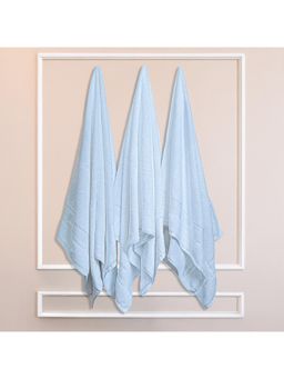 Himeya - 100% Bamboo Cotton Towels for Bath 3 Piece Golden Blue (Pack of 3)