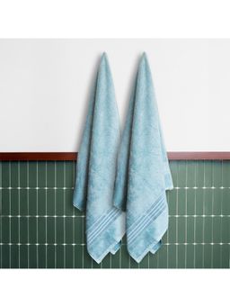 Himeya - 100% Cotton Towels for Bath Crise Blue (Pack Of 2)