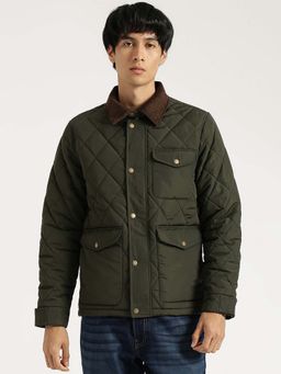 United Colors of Benetton - Regular Fit Spread Collar Quilted Corduroy Jacket