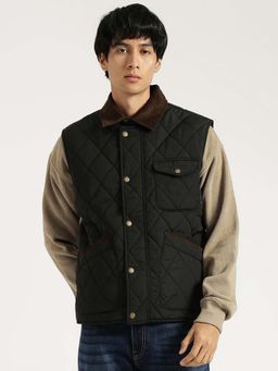 United Colors of Benetton - Regular Fit Spread Collar Quilted Corduroy Gillet Jacket