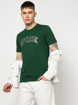 GAP - Men's Green Half Sleeve Crew Neck T-Shirt
