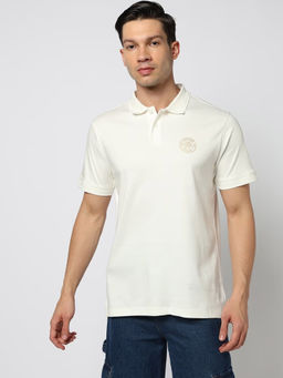GAP - Men's Off White Slim Fit Half Sleeve Polo T-Shirt