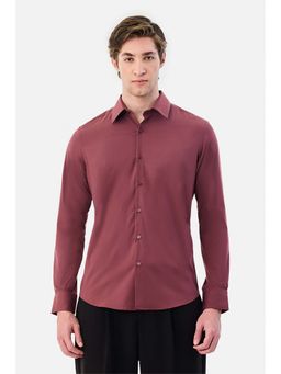 Snitch - Mauve Solid Full Sleeves Slim Formal Shirt