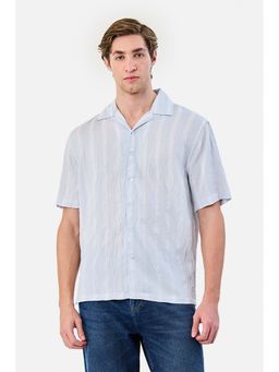 Snitch - Light Blue Half Sleeves Boxy Casual Shirt