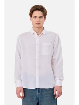 Snitch - White Solid Full Sleeves Regular Casual Shirt