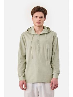 Snitch - Light Green Solid Full Sleeves Regular Casual Shirt