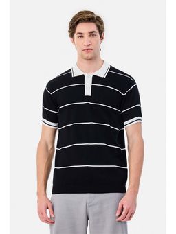 Snitch - Black Stripes Half Sleeves Regular Casual T-Shirt
