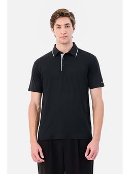 Snitch - Black Solid Half Sleeves Regular Casual T-Shirt