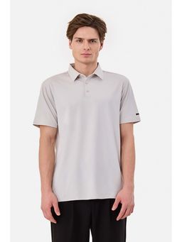 Snitch - Light Grey Solid Half Sleeves Regular Casual T-Shirt