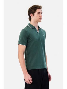 Snitch - Olive Solid Half Sleeves Regular Casual T-Shirt