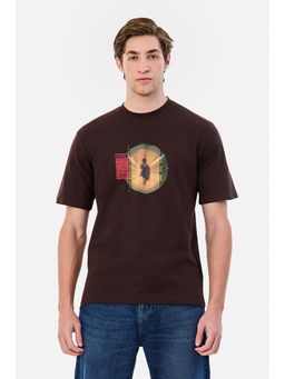 Snitch - Brown Graphic Half Sleeves Regular Casual T-Shirt