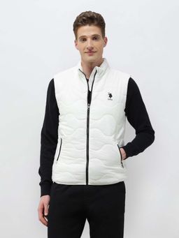 U.S. Polo Assn. Denim Co. - Men's White Solid Regular Fit Quilted Jacket