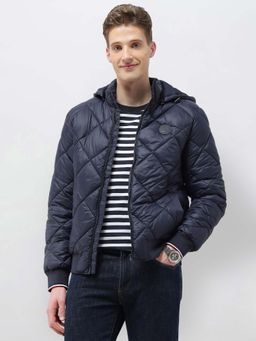 U.S. POLO ASSN. - Men's Blue Solid Regular Fit Puffer Jacket