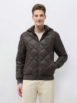 U.S. POLO ASSN. - Men's Brown Solid Regular Fit Puffer Jacket