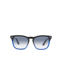 Ray-Ban - Black On Transparent Blue Sunglasses (0RB4487-Square-Black Frame-Blue Lens-53: 54 mm)
