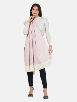 MUFFLY - Woven Design Pure Wool Reversible Shawl-Purple