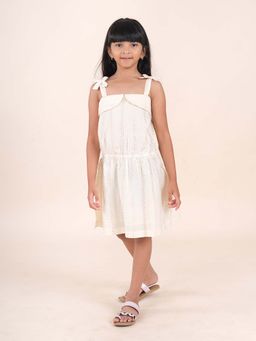 KiddoPanti - Girls Cotton Bow Strap Dress