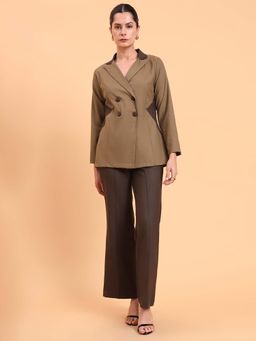 Powersutra - Tonal Mini Gingham Check Double-Breasted Co-Ord Set