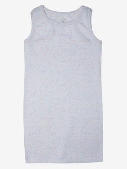 KiddoPanti - Girls Off White Cotton Racer Back Fit Dress